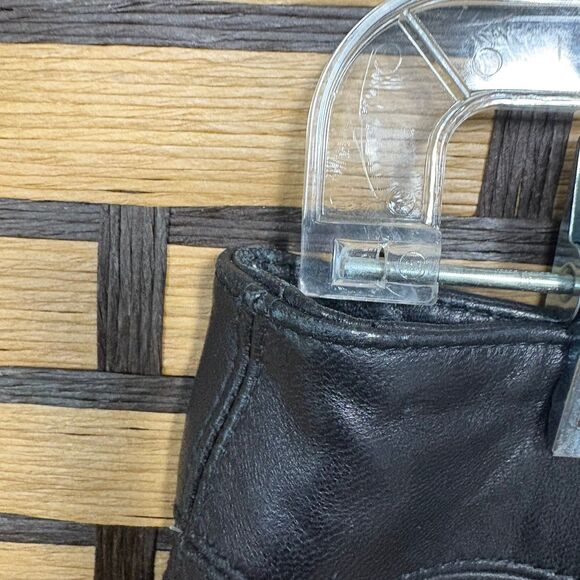 Bebe Black Genuine Leather Skirt Size 4 - Picture 5 of 11